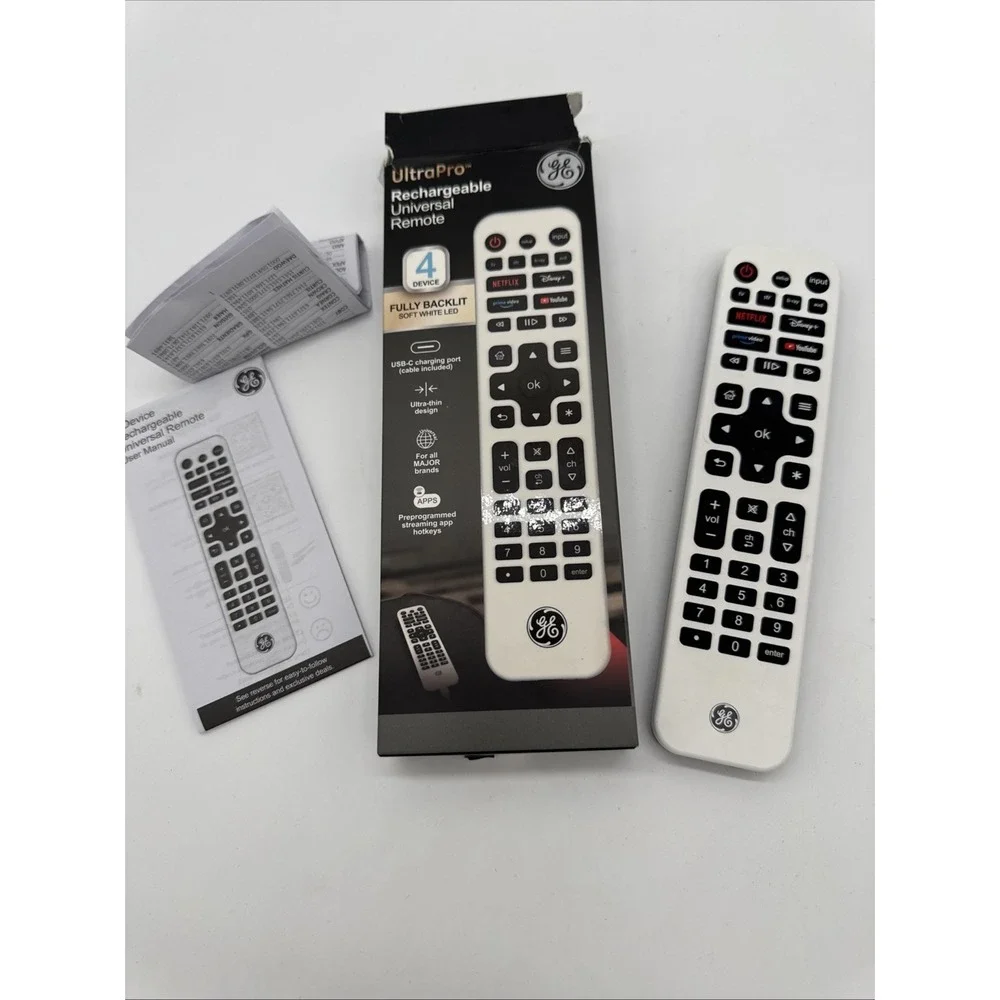 Original 80984 For GE 4 Device Backlit Rechargeable Universal Remote Control